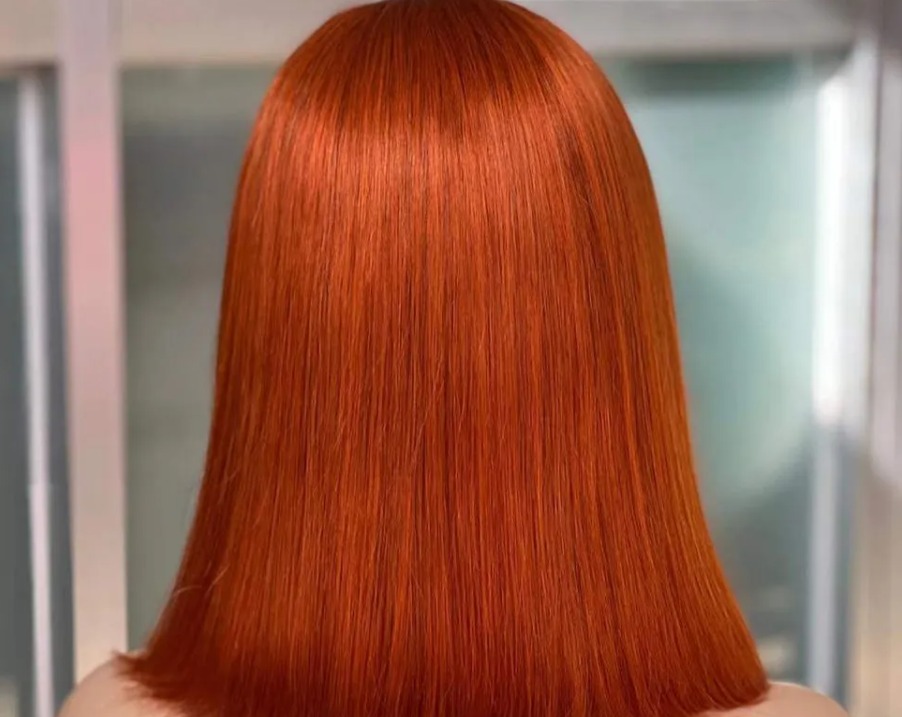 2022 joywigs new arrival raw virgin cuticle aligned hair orange color cheap closure wig