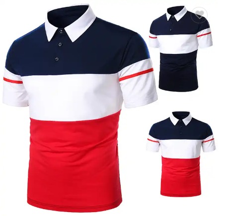 Custom loose fit Stripe Polo T-shirt logo print luxury golf men's Polo t shirt